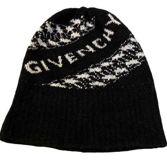 NWT Givenchy Black and White Wool Blend Unisex Beanie - Picture 4 of 7